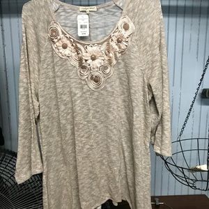 Cream embellished sweater